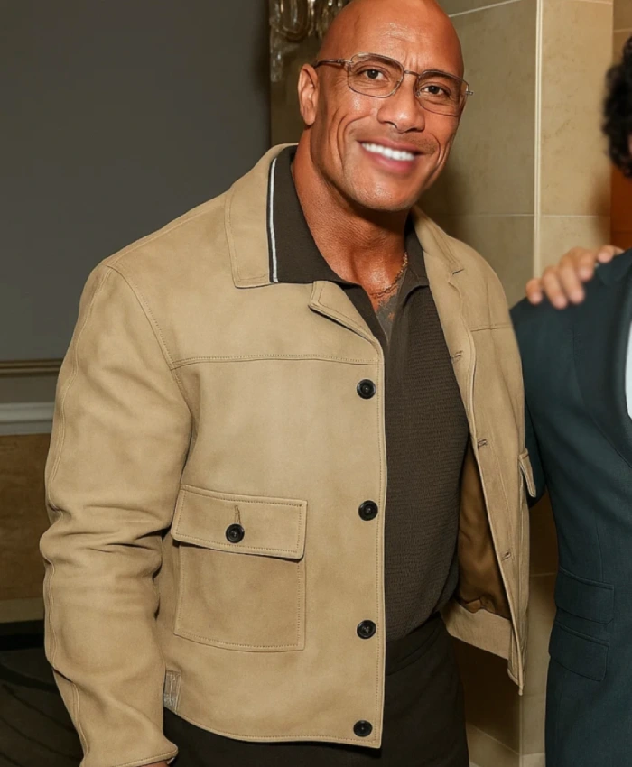 Dwayne Johnson TIFF Tribute Awards Suede Jacket