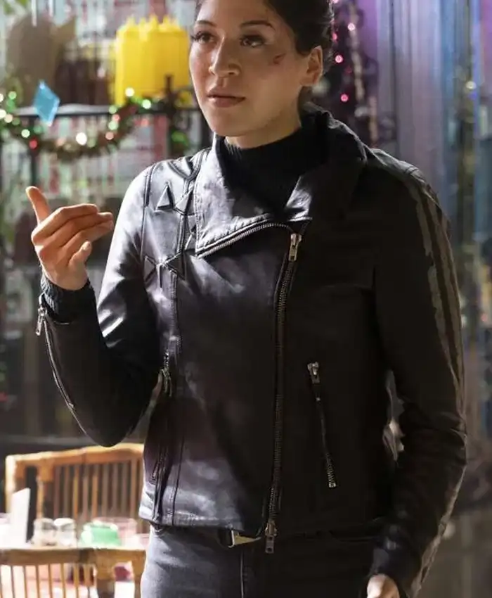 Echo 2024 Alaqua Cox Black Leather Jacket