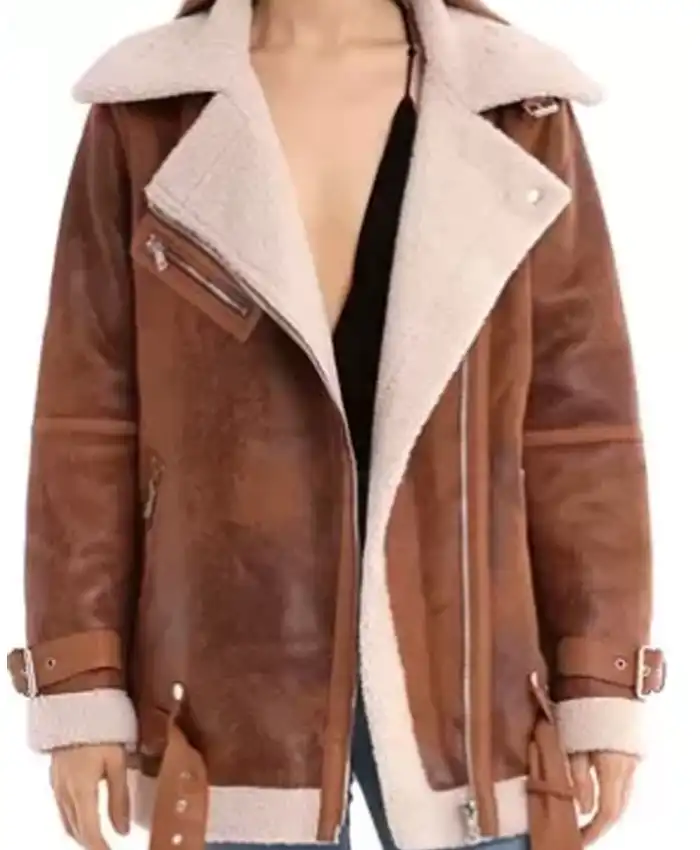 Eden McCoy TV Series General Hospital 2024 Josslyn Jacks Oversized PU Leather Jacket