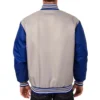 Edmonton Oilers Gray Blue Poly Twill Jacket Back
