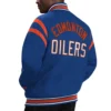 Edmonton Oilers Tailback Blue Varsity Jacket Back