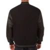 Edmonton Oilers Varsity Black Jacket Back