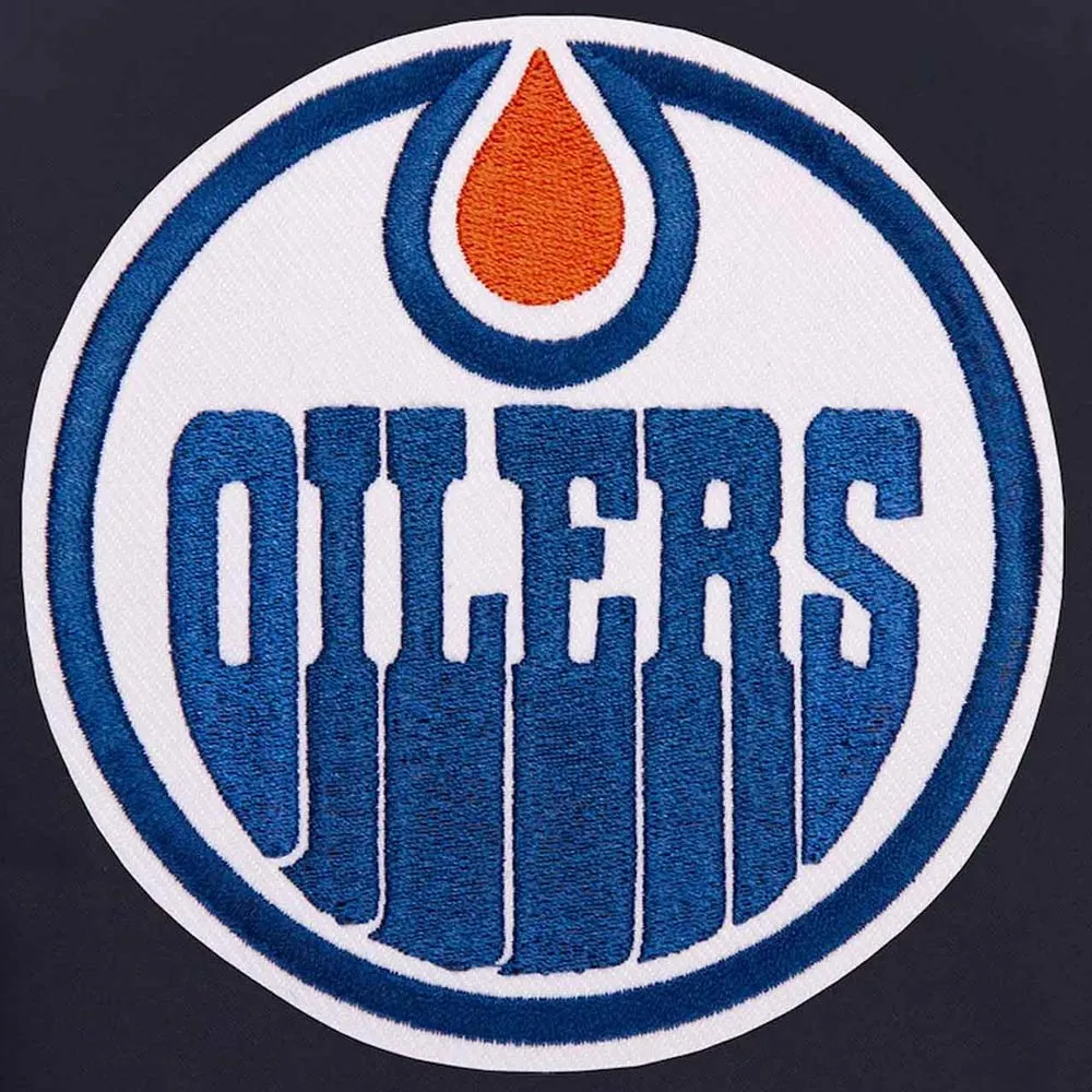 Edmonton Oilers Varsity Navy Wool Jacket Back