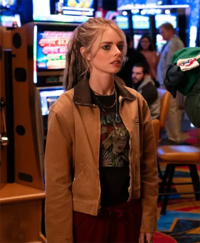 Eenie Meanie 2025 Samara Weaving Brown Jacket