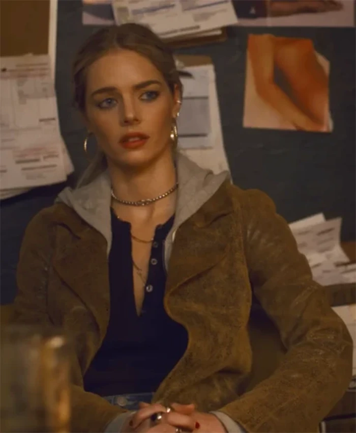 Eenie Meanie 2025 Samara Weaving Suede Coat