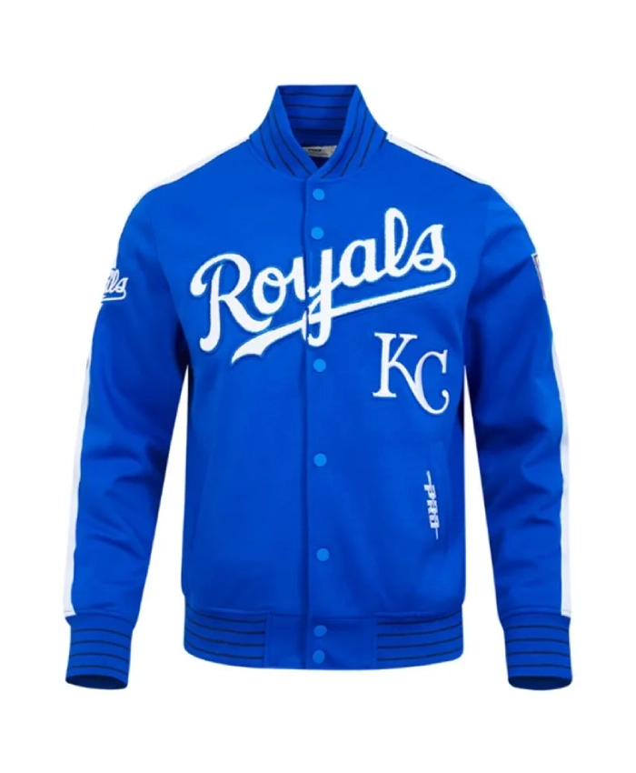 EggshellRoyal Kansas City Royals Current Logo Game Day Double Full Snap Jacket