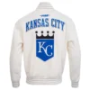 EggshellRoyal Kansas City Royals Current Logo Game Day Double Knit Full Snap Jacket