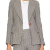 Eleanor Miller Orphan Black Echoes Striped Grey Blazer