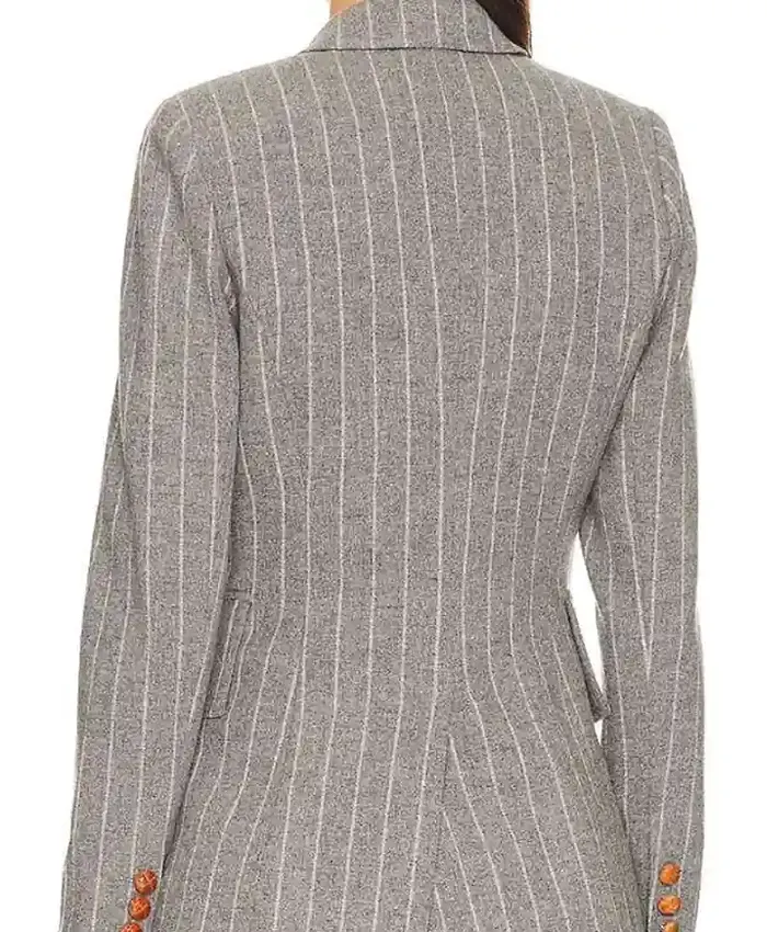 Eleanor Miller Orphan Black Echoes Striped Grey Blazer Back