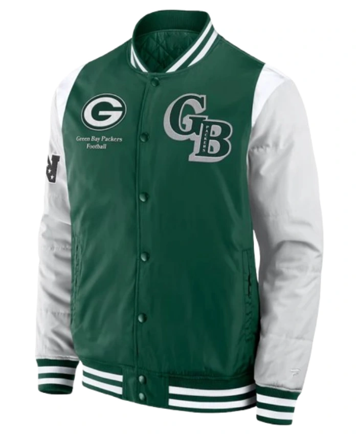 Elements Elite Green Bay Packers Full Snap Green Varsity Jacket