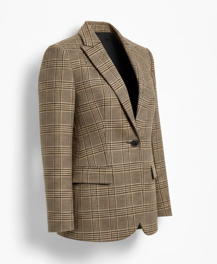 Elle Fanning Coach Spring 2026 Plaid Blazer - Image 4