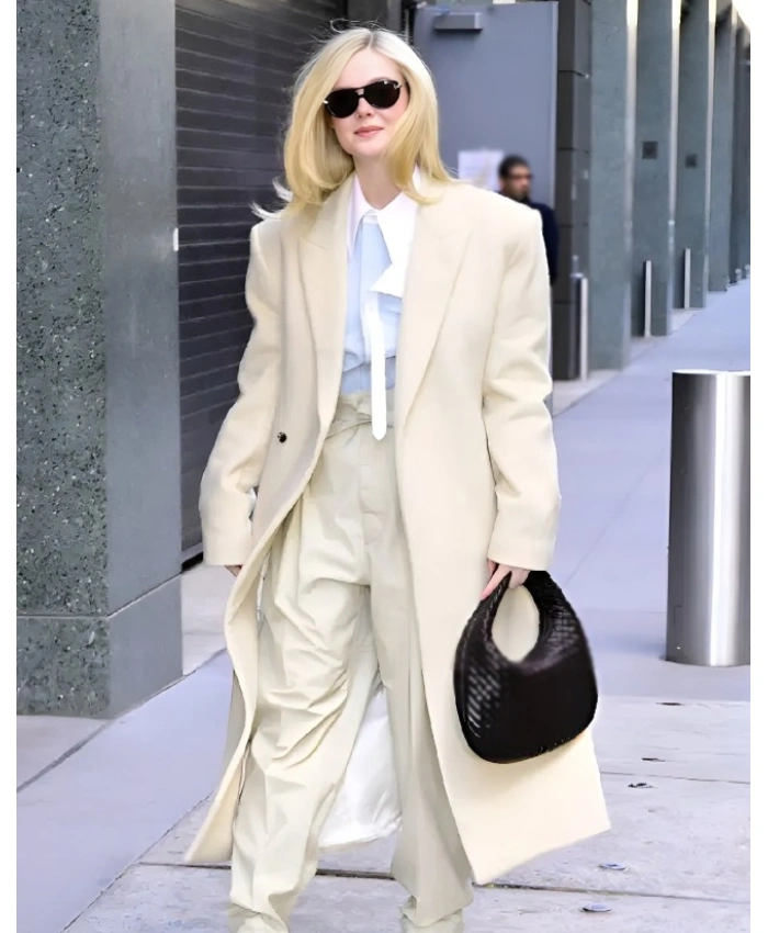 Elle Fanning Good Morning America Long Coat - Image 2