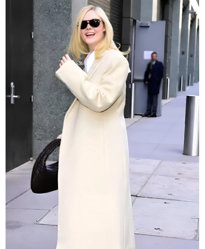 Elle Fanning Good Morning America Long Coat - Image 3