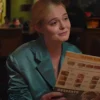 Elle Fanning Margos Got Money Troubles Green Satin Jacket