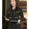 Ellie Wang Beyond The Gates 2026 Caroline Lee Tweed Jacket In Black