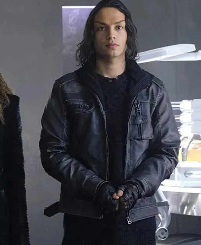 Elnor Star Trek Picard Season 02 Evan Evagora Black Leather Jacket