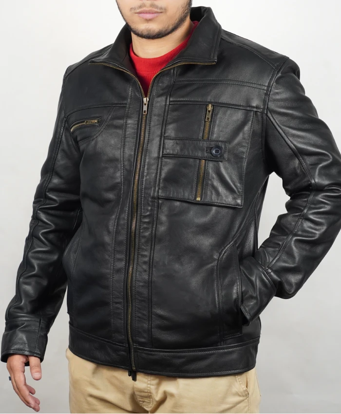 Elnor Star Trek Picard Season 02 Evan Evagora Leather Black Jacket