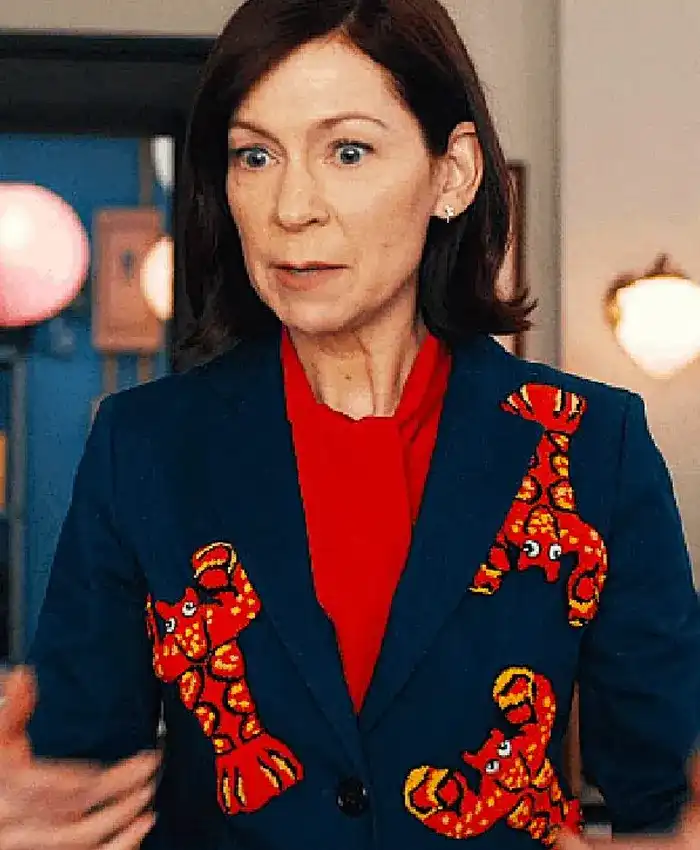 Elsbeth Carrie Preston Printed Navy Blue Blazer