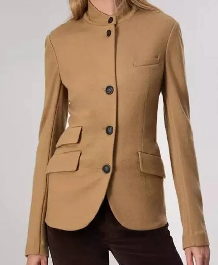 Elsbeth S02 April Matthis Wool Tan Blazer - Image 3