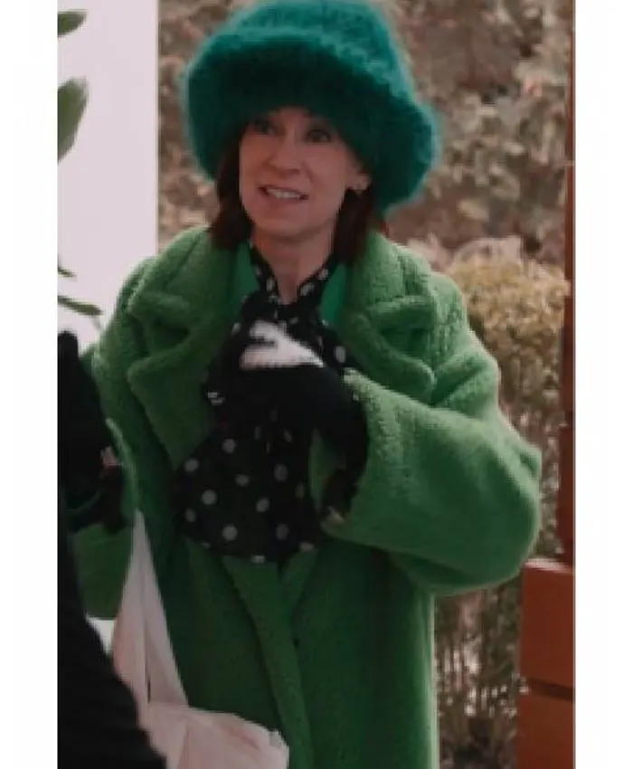 Elsbeth S02 Carrie Preston Green Fur Coat - Image 2