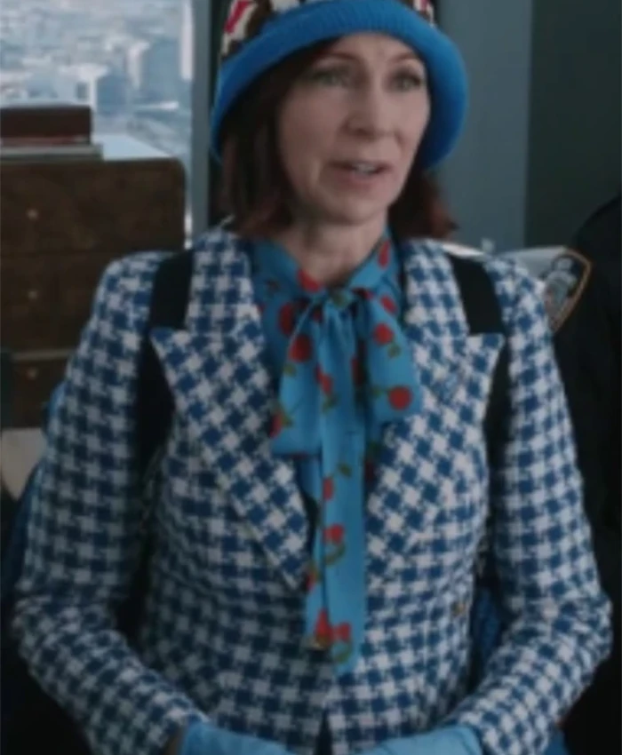 Elsbeth S02 Carrie Preston Houndstooth Blue Blazer