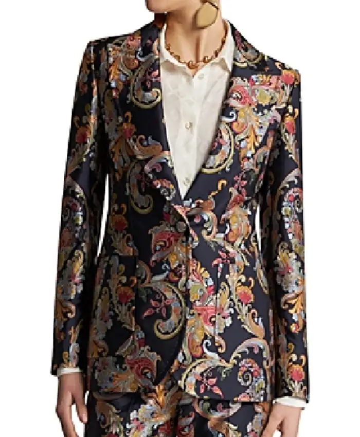 Elsbeth S02 Carrie Preston Paisley Jacquard Printed Blazer - Image 3