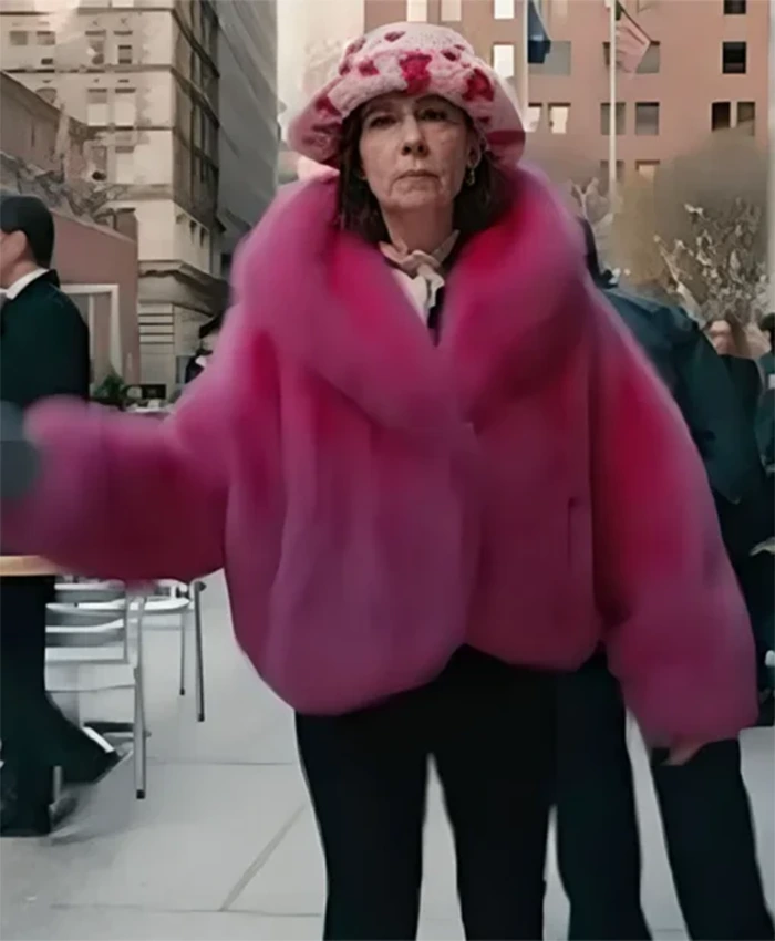 Elsbeth S02 Carrie Preston Pink Cropped Fur Coat