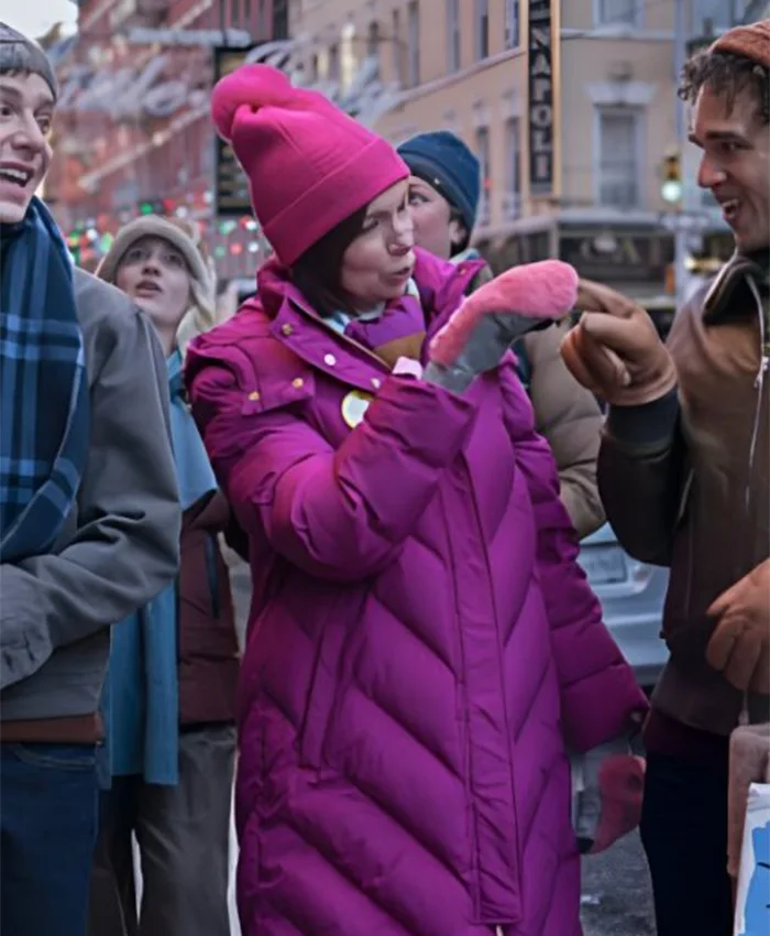 Elsbeth S02 Carrie Preston Purple Puffer Coat
