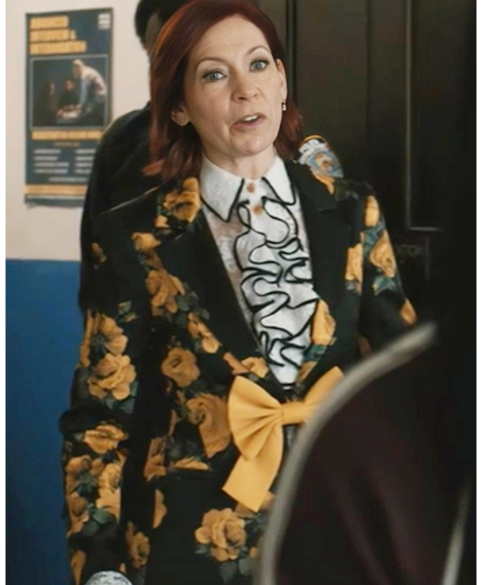 Carrie Preston Elsbeth S3 Floral Yellow Bow Blazer