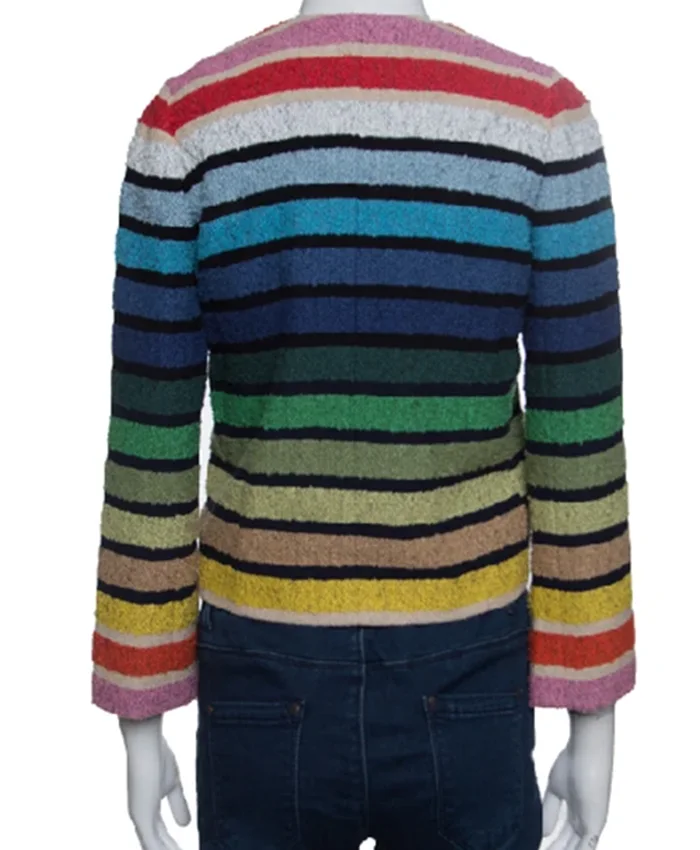 Elsbeth Tascioni TV Series Elsbeth Season 02 Carrie Preston Rainbow Striped Textured Cropped Jacket
