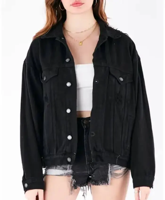 Emersyn Indianapolis Colts Black Denim Jacket