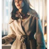 Emilia Clarke TV Series Ponies Beatrice Grant Wool Wrap Coat