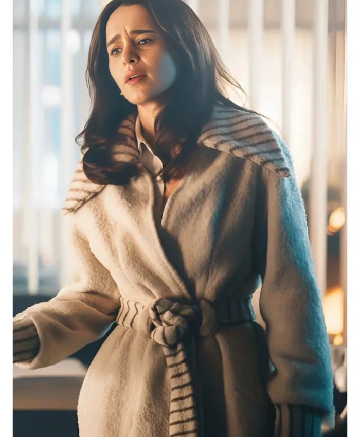 Emilia Clarke TV Series Ponies Beatrice Grant Wool Wrap Coat