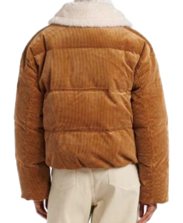 Emily Hall A Merry Little Ex Mas 2025 Brown Puffer Jacket