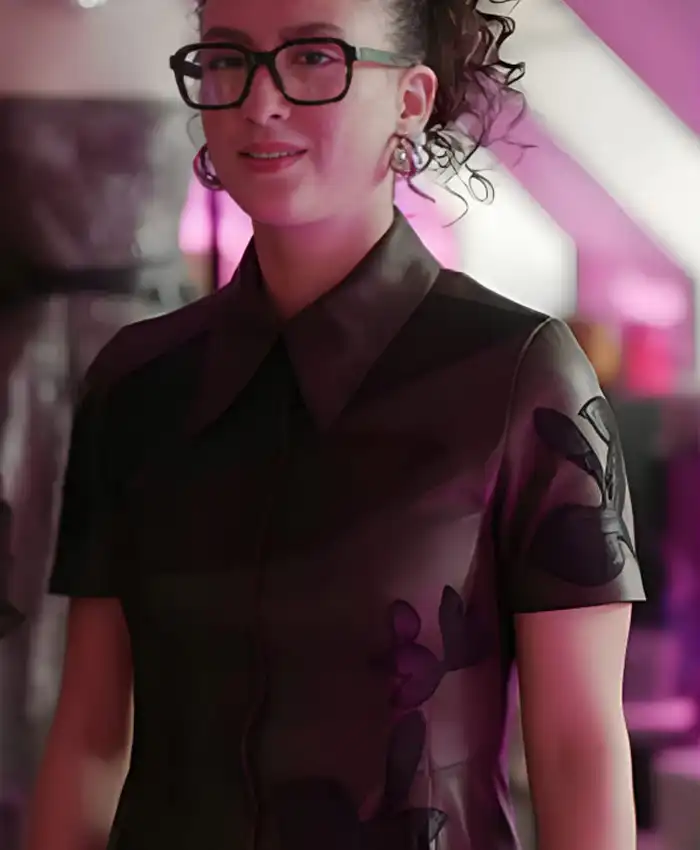 Emily In Paris Anais Weill Floral Leather Dress