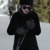 Emily In Paris Lily Collins Black Fur Turtleneck