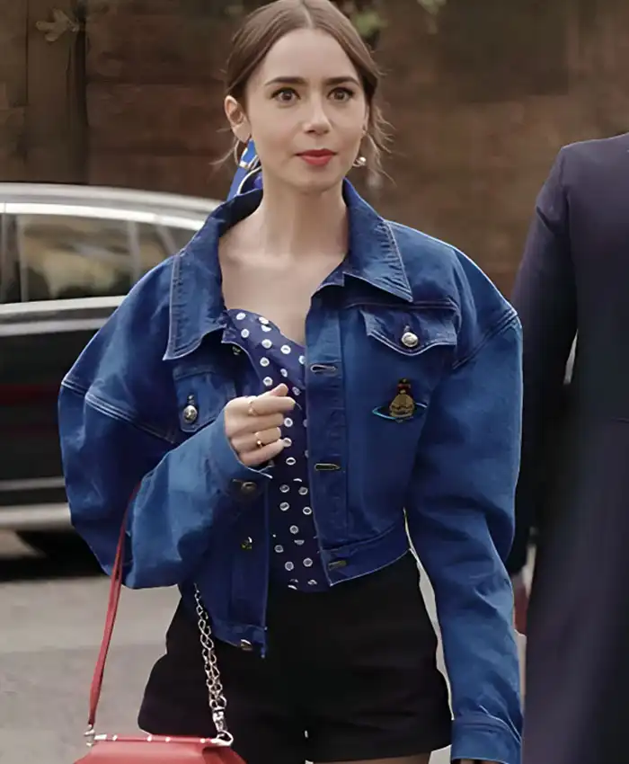 Emily In Paris S04 Lily Collins Blue Denim Jacket