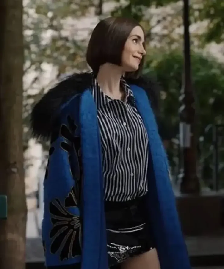 Emily In Paris S05 Lily Collins Blue Coat
