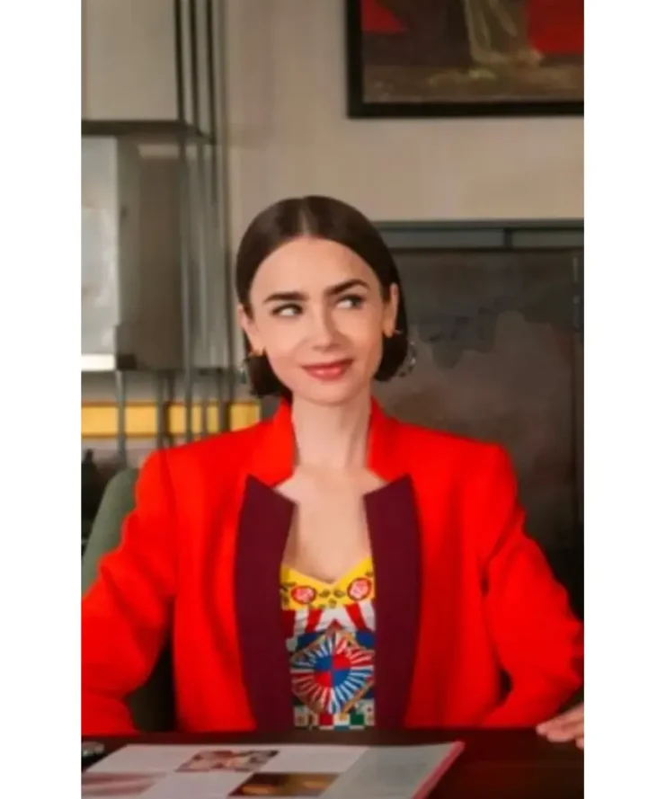 Emily In Paris S05 Lily Collins Red Blazer