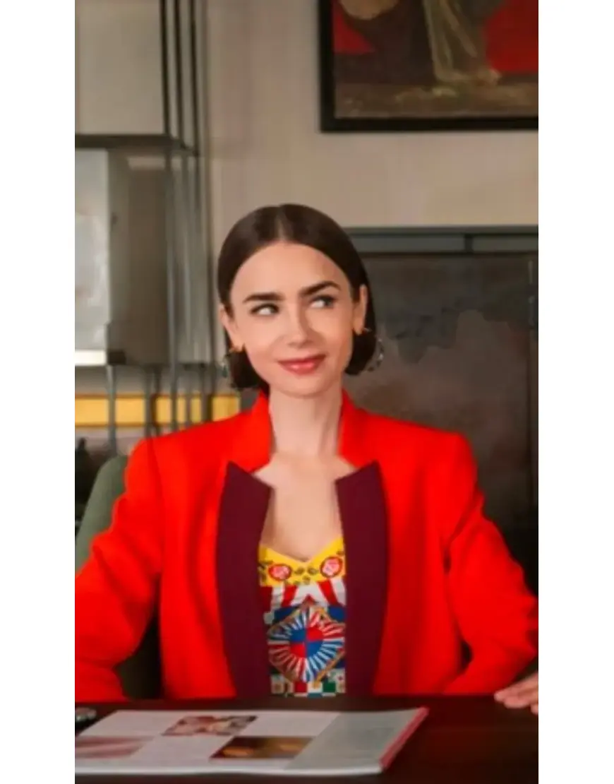 Emily In Paris S05 Lily Collins Red Blazer