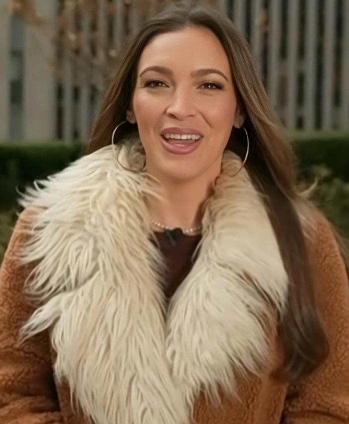 Access Hollywood 2026 Emily Orozco Brown Sherpa Coat