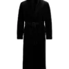 Emily Ratajkowski Black Belted Robe Coat
