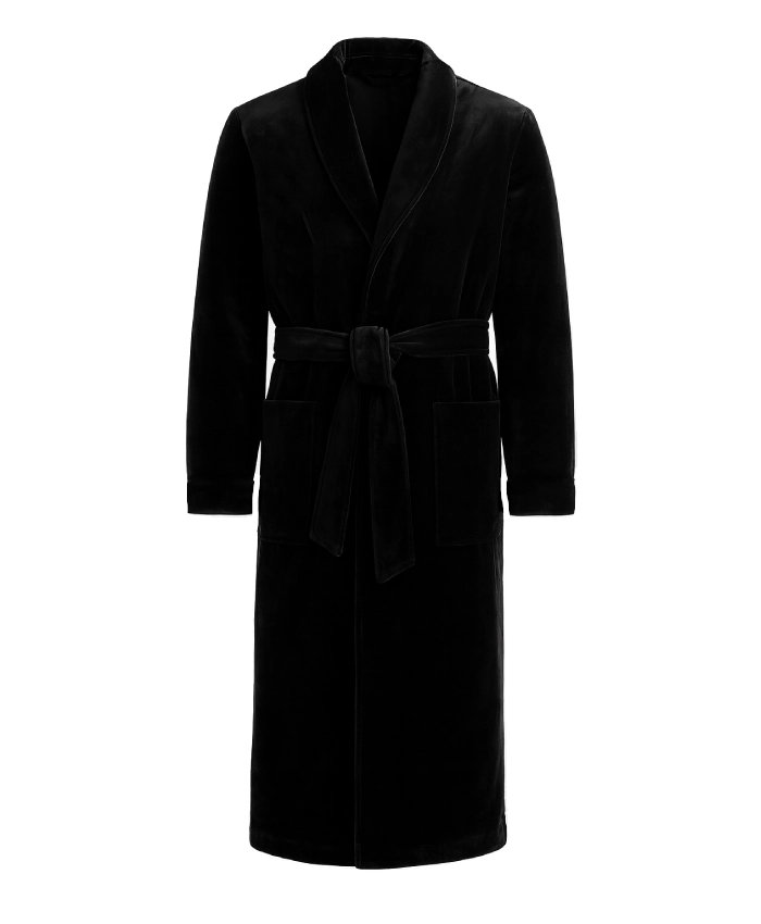 Emily Ratajkowski Black Belted Robe Coat