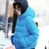 Emily Ratajkowski Blue Puffer Jacket
