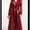 Emily In Paris Ashley Park Latex Maroon Coat 1