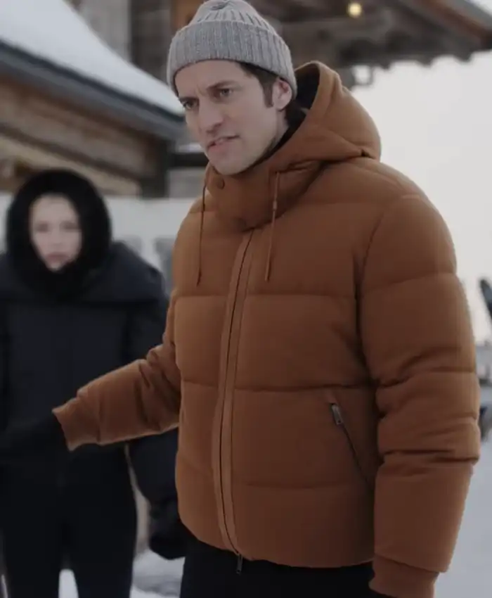 Emily In Paris Gabriel Brown Puffer Jacket