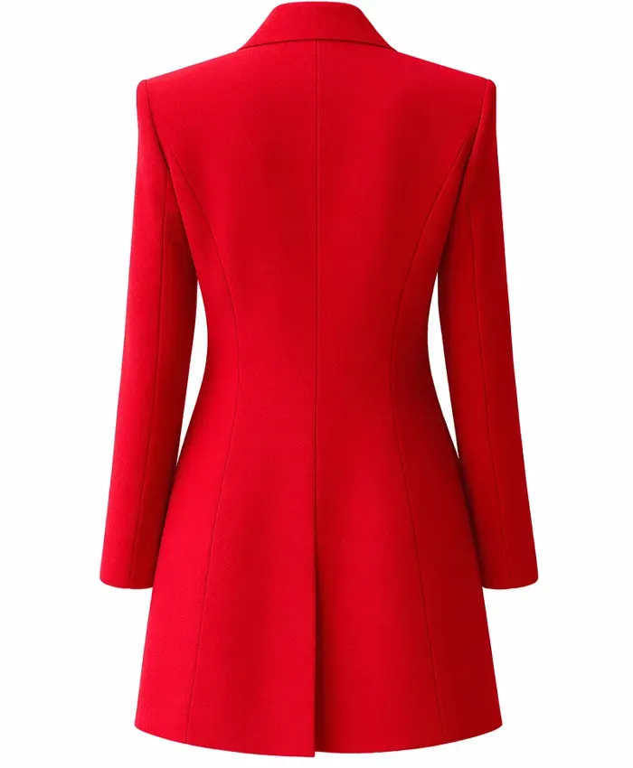Emily In Paris Lily Collins Emily Cooper Red Long Coat