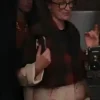 Emily In Paris Red Wool Checked Coat
