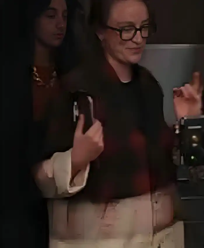 Emily In Paris Red Wool Checked Coat