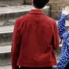 Emily In Paris S04 Eugenio Franceschini Red Suede Leather Jacket For Sale